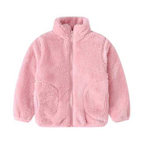 Boys Girls Solid Plush Fleece Jacket Toddler Kids Soft Thicken Long Sleeve Zipper Outwear Sweater Coat for Baby