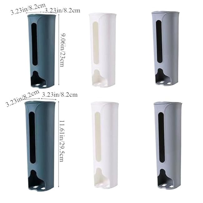 Grocery Bags Storage, Plastic Bag Holder, Wall Mount Trash Bag Dispenser Roll Holder Under Sink Cabinet Bag Saver for Plastic Bags Kitchen(L,Grey)