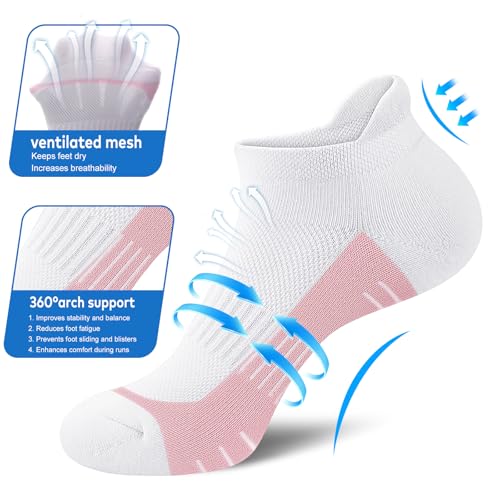 Image of cuangya Ankle Socks for Women - Athletic Low Cut Running Cushioned Socks (3-5 Pairs)