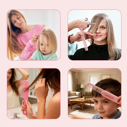 4 Peines Anchos Rosas para Cabello Grueso y Largo miniatura 6