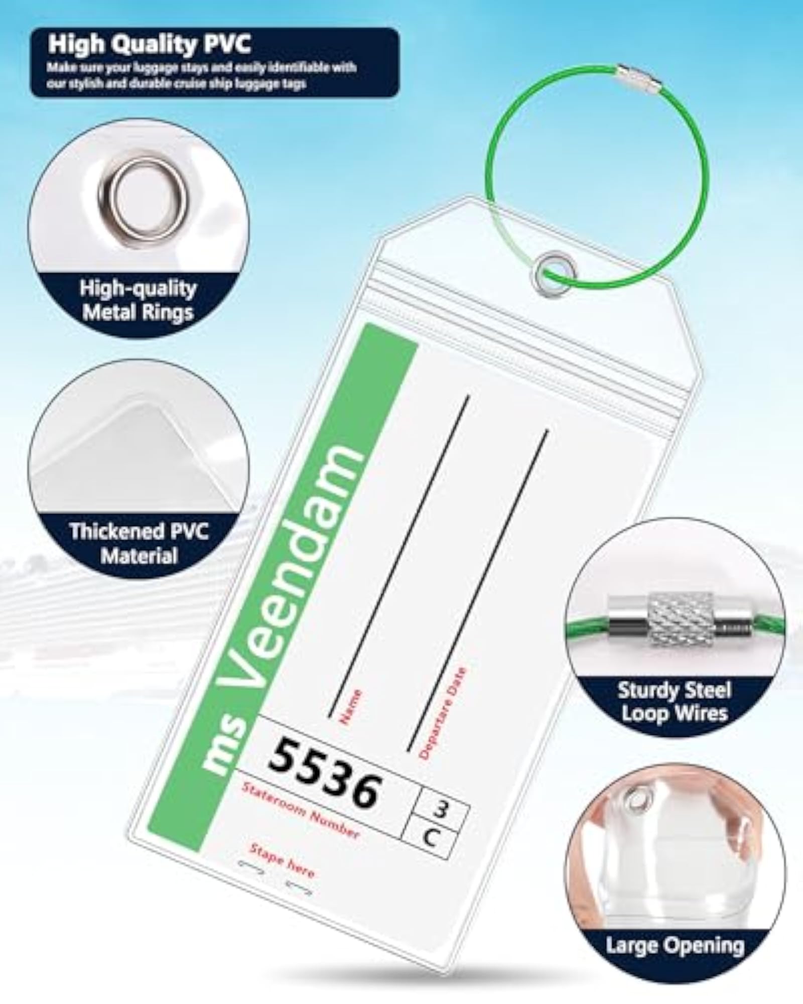 Cruise Luggage Tag Holders, Durable Set