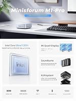 MINIS FORUM AI Mini PC M1 Pro-285H mit Intel Core Ultra 9 Prozessor 285H (16C/16T, bis zu 5,4 GHz), Mini Computer 64 GB DDR5 PCIe4.0 SSD 2 TB, Quad Display mit HDMI 2.1/USB4/DP, 5X USB Ports, WiFi 7 – Ansicht 2