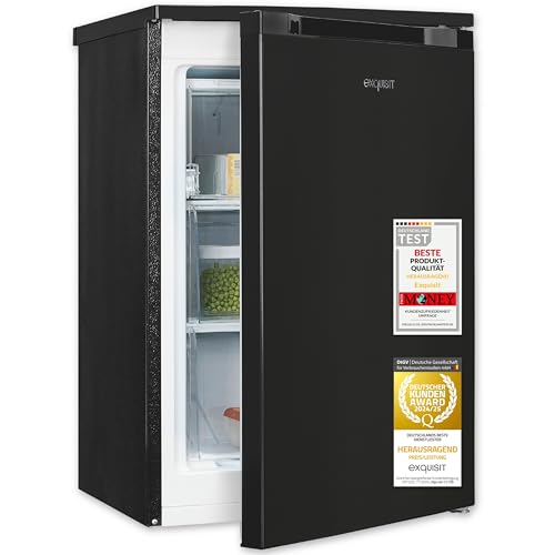 Exquisit Gefrierschrank, Tiefkühlschrank, 85 Liter, 3 Schubladen, Energieklasse C, 4-Sterne-Gefrierfach, Gefireschrank klein, GS581-051C schwarz