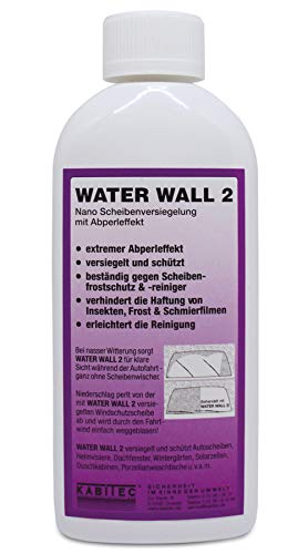 KABITEC Water Wall 2 Nano Scheibenversiegelung mit Abperleffekt, 1x 250 ml │ Glasversiegelung Nanoversiegelung Schutzbeschichtung Lotos-Effekt