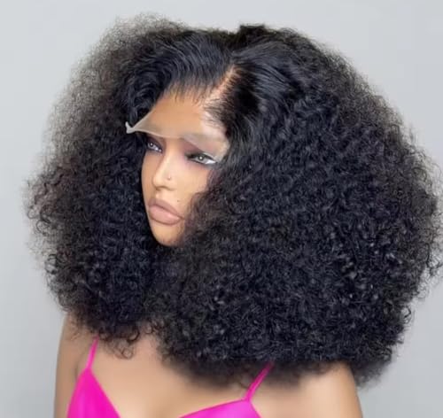 13x6 Curly Bob Lace Frontal Wig, Deep Water Wave Human