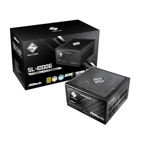 Image of ASRock Steel Legend SL-1000G 1000W 80 Plus Gold & Cybenetics Platinum Full Modular Power Supply ATX3.1 & PCIe5.1 Ready with Dual Color 12V-2x6 Cable 10 Years Warranty