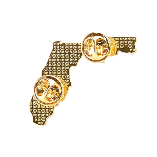 Image of State Shaped Map Lapel Metal Pin Enamel Brooch Keepsake Beautifully Designed for Backpack Hat