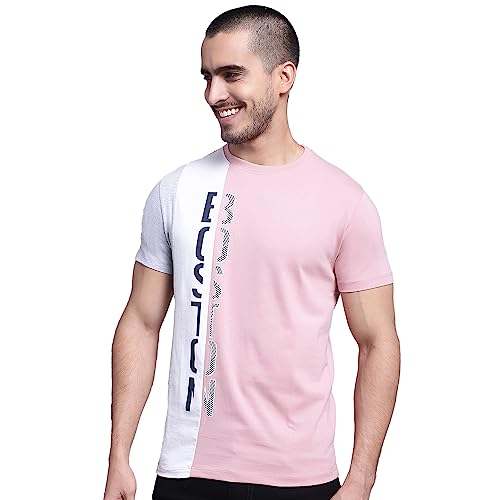 Image of Cantabil Men Cotton Blend Round Neck Half Sleeve Printed T-Shirt (P MTSH00301)