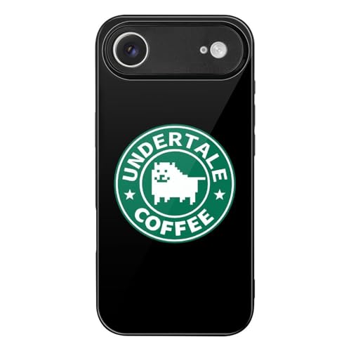 【iPhone17Air用ケース】アンダーテール コーヒー 犬 強化ガラス TPUバンパー 携帯ケース あいふぉん17Airケース 超軽量 黄変防止 傷つけ防止 人気 プリント Case