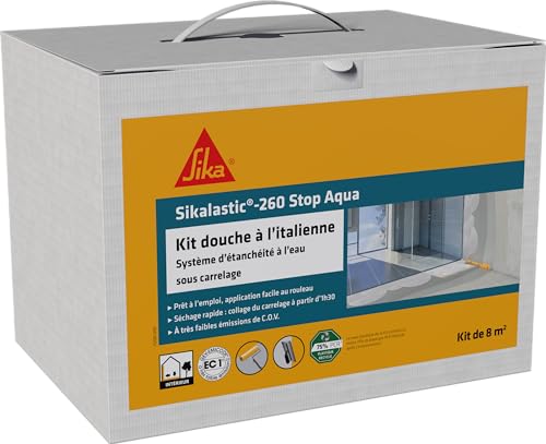 SIKA - Kit de ducha a ras de suelo, kit de sellado bajo baldosas listo para usar para 8 m², ideal para baño, ducha a ras de suelo, secado rápido, amarillo paja, 7 kg