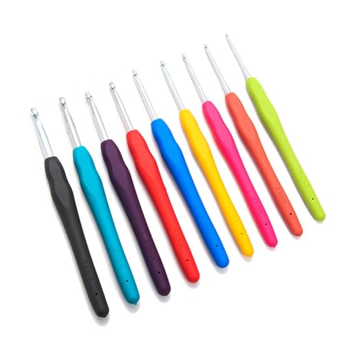 Package of 9 crochet hooks 9-piece crochet set of 2mm-6mm sizes for arthritic hands soft ergonomic handles for beginners Christmas gifts for women
