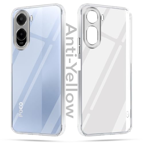 Image of Jkobi Lifetime Anti-Yellow Clear Back Cover Case for Poco C81 (Sleek Hard Crystal | Shockproof and Camera Protection)