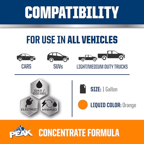 Image of PEAK OET Extended Life Orange Concentrate Antifreeze /Coolant for North American Vehicles, 1 Gal. (Pack of 2)