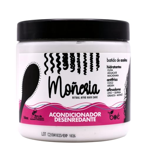 BOÉ COSMETICS Moneria Ritual Afro Hair Care Detangling Conditioner 16 oz – Oil Blend for Deep Hydration, Strength & Frizz Control – Olive, Argan, Macadamia, Avocado & More – For Coily & Curly Hair