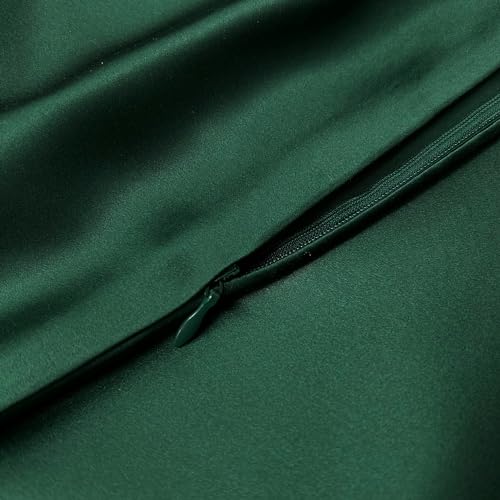 townssilk Federa su entrambi i lati 100% pura seta di gelso da 19 mm per la salute dei capelli e della pelle, federa per cuscino di dimensioni 50x60cm con cerniera nascosta Emerald