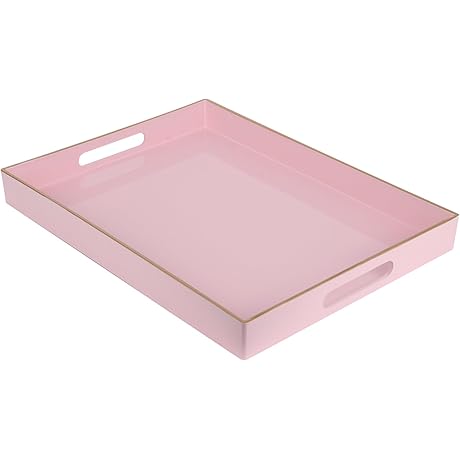 Pink Sturdy Acrylic Serving Tray for Your Cute Vanity Decor