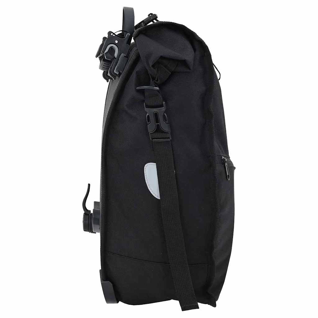 Borsa per bicicletta nera in poliestere idrorepellente, 32,5 x 17 x 57 cm, 0,85 kg, robusta e portatile per bici da città, MTB, E-bike, pendolari e escursioni all'aperto