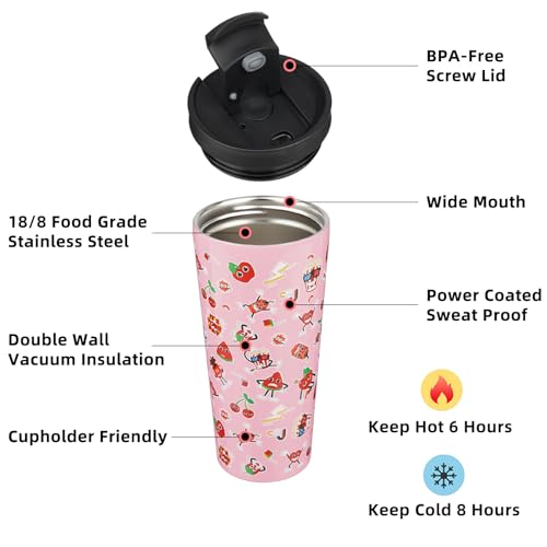 Image of BJPKPK 22 oz Coffee Tumbler with Straw, Insulated Stainless Steel Cup