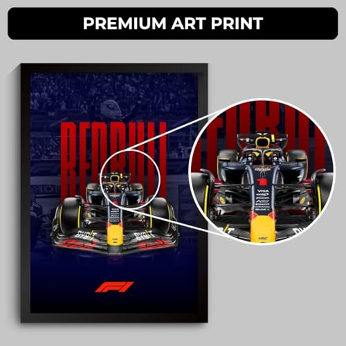 Image of Funk You Store Redbull F1 Poster | Framed Red Bull F1 Car A4 Sized (31 x 23 cm) | Max Verstappen Poster | Redbull Car Posters for Wall, Gift for Boys, Formula 1 Frames | Formula 1 Frame