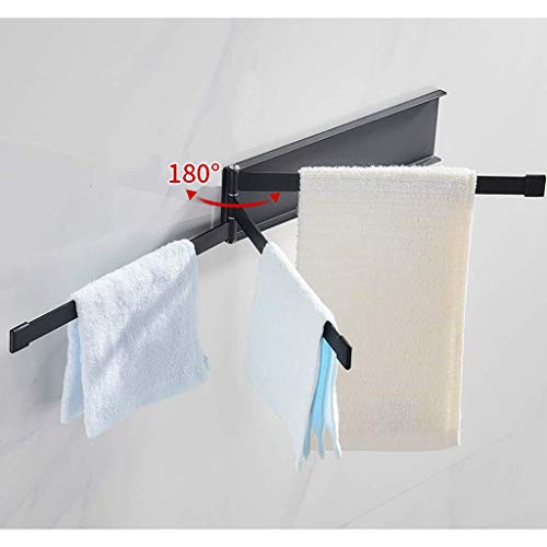 Porte-serviettes pliant noir de luxe, alliance de fer forgé et design