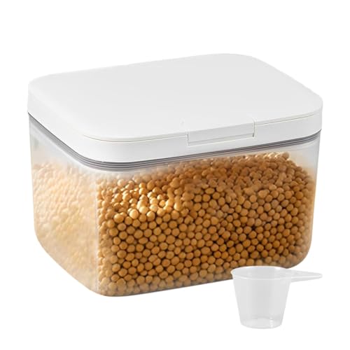 Caja de almacenamiento emergente automática de 2,8 l para detergente - Contenedor grande con taza medidora y tapa | Dispensador de detergente sellado en polvo para organizar el baño y decoración de la