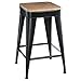 iDiffusion Tabouret de Bar Joris - H. 60 cm - Noir