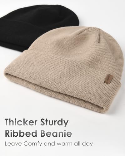 Image of FURTALK Unisex Cuffed Beanie Thick Double Knit Winter Skull Cap | Double-Layer Warmth, Ultra-Soft Itch-Free Knit, Snug No-Slip Fit, Essential Gear for Winter Jogging & Outdoor Sports