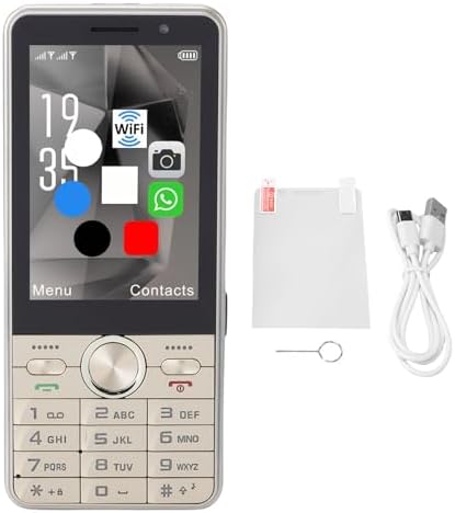 VBESTLIFE 4G Unlocked Phone for Seniors, Dual SIM Card Large Keys Mobile Phone with 3.5 Inch HD Touch Screen, Loud Stereo Speakers (Gold) — view 7