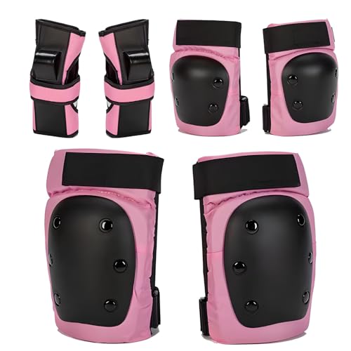 El Mejor Listado de Equipos de protección los 5 mejores. 42 6PCS Juego de Rodilleras Coderas y Muñequeras Ajustable EVA Engrosada, Protecciones para Patinar Protectoras Transpirable para Niños y Adultos, Adecuado para Bicicleta Patinaje...