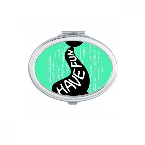 Miroirs de poche à la main phoque noir, l'idée cadeau multicolore idéale