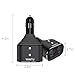 YANTU Cigarette Lighter Adapter, 12V/24V 3-Socket Power Cigarette Lighter Splitter with Dual USB Ports Multifunction Car Charger Adapter Independent On/Off Switches and LED Voltage Display
