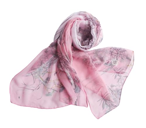 Image of Pokeedioty Scarfs for Women Lightweight Scarves Elegant Floral Pattern Sheer Scarfs Shawls Wraps