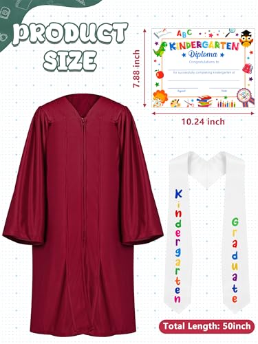Image of QZYL Kindergarten Graduation Cap and Gown Set, 2026 Congrats Grad Outfit with Tassel & Certificate for Kindergarten