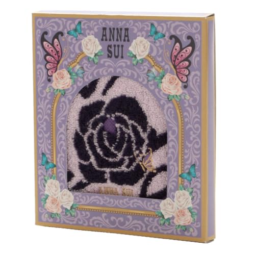 【アナスイ】 タオルハンカチ（パッケージ入り）バタフライ&ローズ (パープル) 婦人 レディース タオル ハンドタオル タオルハンカチ：約25cm 001749-0002-01