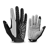 Luva Ciclismo Dedo Longo Rockbros Spider Touch Screen Contra Impacto Respirável (Preta-cinza, M)