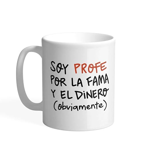 Pedrita Parker Taza café para Profesores Taza desayuno divertida - Soy profe por la fama y el dinero