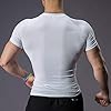 Muscle Alive Men Skinny Tight Compression Base Layer Short Sleeve T Shirt Bodybuilding Tops Polyester and Spandex White S #1