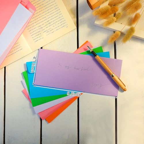 Image of Outus 500 Pcs #10 Colored Envelopes Business Adhesive,Bright