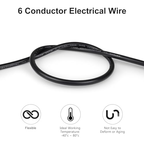18 Gauge 6 Conductor Electrical Wire, 16.4FT 18AWG PVC Thermostat Wire, Low Voltage Landscape Wire, Flexible Cord for LED Lighting Strips Automotive Garden Bell Speaker by LEDLampsWorld - Image 4