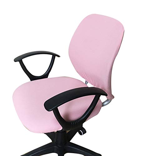HengST Funda de Silla de Oficina Funda Extensible Protector Lavable Silla de Computadora Extraíble Color Sólido sin Silla Rosa Claro