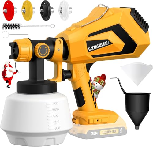 Cordless Paint Sprayer for Dewalt 20V MAX Battery Electric Spray Paint Gun with High Capacity Container Easy to Clean for House Painting Furniture Home Interior Gold(Not Include Battery)