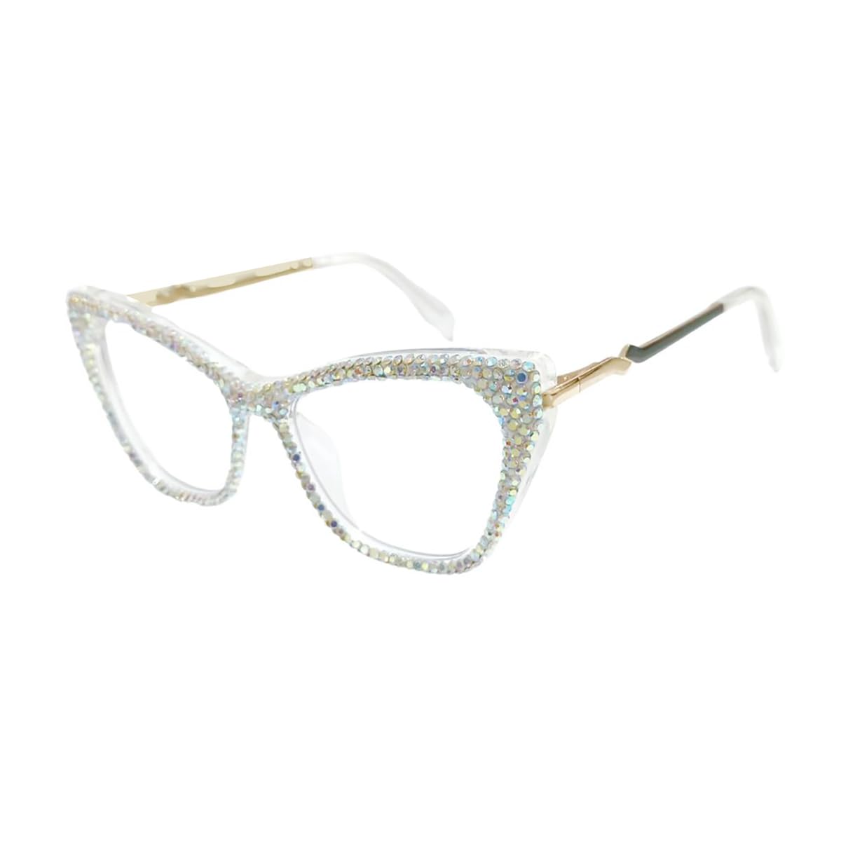 ICARA Cat Eye Crystal Rhinestone Reading Glasses Sparkling Eyewear Female Trendy Diamond Blue Light Blocking Reader