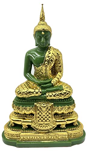 Buddho Emerald Buddha Statue Realistic Designed Knee To Knee 2" H. 6" H Jade Buddha Thai Buddha Statue For Home Decor Buddha Gift Buddha Sculpture Buddha Figurines (Rainy) #TOP8