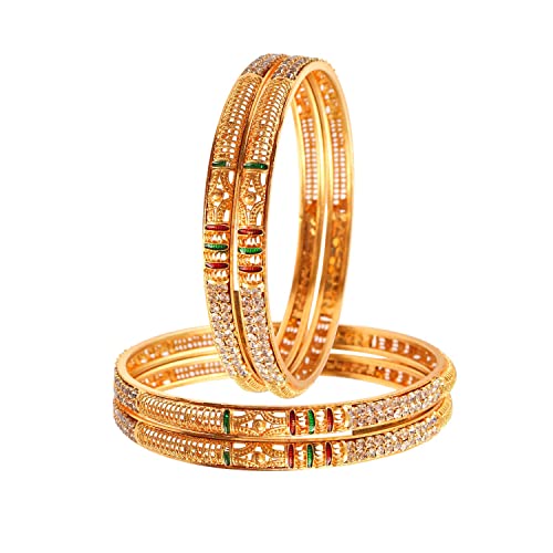 Image of Jewar Bangles Indian Rajasthani Handmade Meena Work Gold Plated Ad Traditional Jewelry gifting wedding party