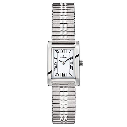 Preisvergleich Produktbild DUGENA QUADRA Comfort Damen-Armbanduhr, Quarz, Edelstahlgehäuse, Mineralglas, Edelstahl-Zugband, 3 bar (Silber)
