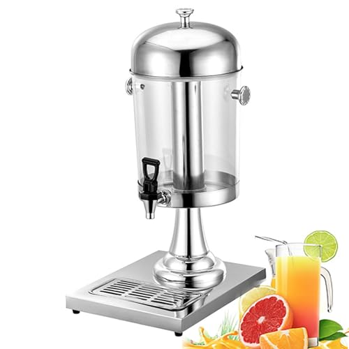 Distributore di bevande, dispenser di bevande con rubinetto, in acciaio inossidabile, materiali per uso alimentare, dispenser per tè freddo, dispenser per tè caldo, caffè, latte freddo, argento