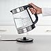 Amazon Basics Electric Glass and Steel Hot Tea Water Kettle, 1.7-Liter, Black and Sliver