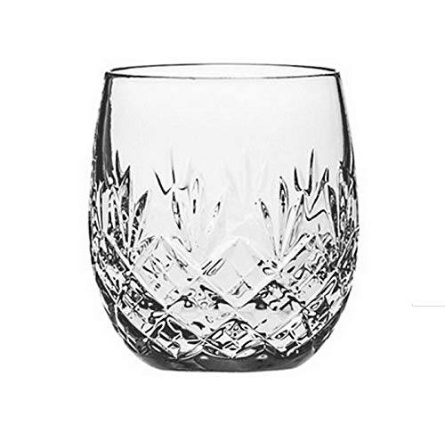 Royal Scot Crystal Hand Cut Glass Whisky Barrel Tumbler Glass 240ml 8oz in Edinburgh Design | Scottish Whisky Glass with Presentation Box