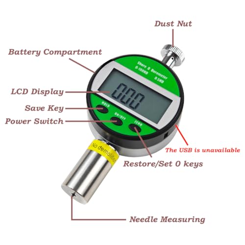 Image of Shore Durometer D Digital Shore Hardness Tester Meter with Stand Shore D Durometer Rubber Tester for Testing Plastics Various Rubbers