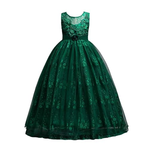 Vestidos para niñas de tul con encaje floral de alta costura